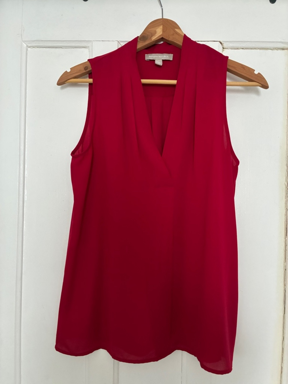 Banana Republic Sleeveless V-Neck Camisole - Dark Red ( deeper red than photos)